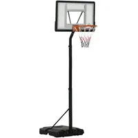 Homcom Basketballständer mit Rädern rollbar 210-260 cm höhenverstellbar Basketballkorb