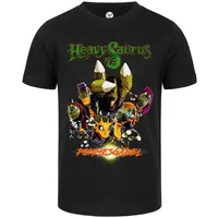 Metal Kids Heavysaurus (Pommesgabel) - Kinder T-Shirt schwarz Mehrfarbig,