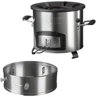 Bbq#boss Raketenofen mit Power Ring Silber, Edelstahl Campingofen, Campingkocher