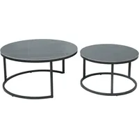 Hela Tische, 2er Set Couchtisch »LUIS rund, Steinplatte Marmoroptik,