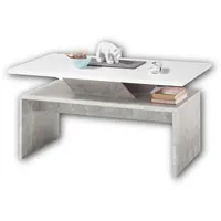 Stolkom Couchtisch »Allegra Wohnzimmertisch weiß, Absetzung Beton, BxHxT 100x50x60