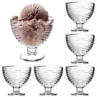Kadax Dessertschalen mit Fuß, Eisgläser, Transparente Eisbecher, Eiscremegläser, Eisschalen,
