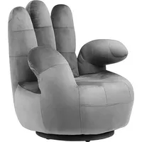 Vente-unique Fingersessel drehbar - Samt - Anthrazit - CATCHY