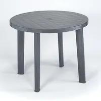 PROGARDEN Gartentisch Tondo 90cm rund anthrazit Kunststoff Terrassentisch Balkontisch