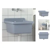 VidaXL Ausgussbecken Wandmontage Grau 40x40x24 cm Harz