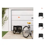 VidaXL Fahrradanhänger Hunde Schwarz Oxford-Gewebe & Eisen