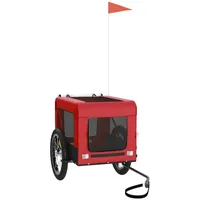 VidaXL Fahrradanhänger Hunde Rot und Schwarz Oxford-Gewebe & Eisen