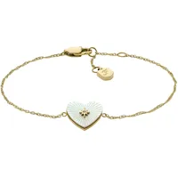 Fossil Radiant Love Heart Armband Edelstahl goldfarben 04733710 Größe
