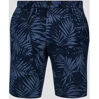 S.Oliver - Bermuda mit All-over-Print aus Baumwoll-Stretch, Herren, blau,