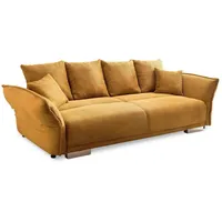 Luma-home Big-Sofa, Dunkelgelb, Textil, 3-Sitzer, Füllung: Komfortschaum, einzeln stellbar,Rechteckig,