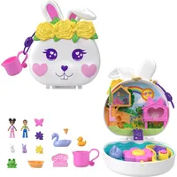 POLLY POCKET Blumen-Häschen Schatulle - Spielset mit Wasserspaß und