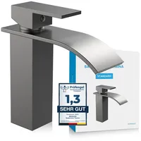 Bächlein Badarmatur Tamina in Wasserfall-Design, Einhebelmischer mit langlebiger Keramikkartusche