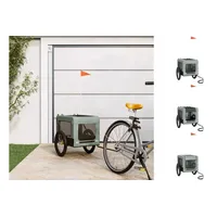 VidaXL Fahrradanhänger Hunde Grau und Schwarz Oxford-Gewebe & Eisen
