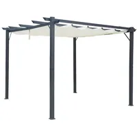 Jet-Line Pavillon Pergola Luxor Light 3x4m beige-anthrazit Schiebedach