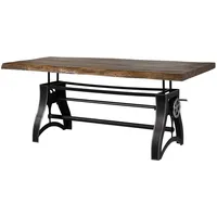 MASSIVMOEBEL24.DE Esstisch Mango 220x100x67-91 höhenverstellbar natur geölt Manchester #203