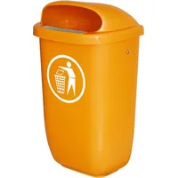 BRB-Lagertechnik BRB Abfallbehälter für den Außenbereich, 50 Liter, nach