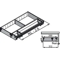 Blum ORGA-LINE Besteckeinsatz/Facheinteilung Set ZSI.XXXKI3N, Nennlänge 550 mm