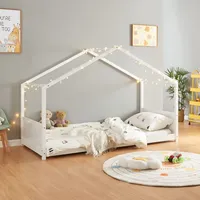 [en.casa] Hausbett Simo 90x200cm Kiefernholz Weiß