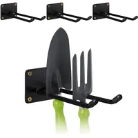 Relaxdays Wandhaken, 4er Set, 24 cm lang, Doppelhaken Wand,