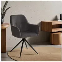 Homestyle4u Polsterstuhl Cord grau