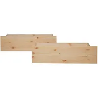 Homestyle4u Bettschubkasten, Braun, Holz Schlafzimmer, Betten, Bettkasten 2er Set