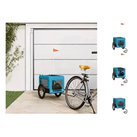 VidaXL Fahrradanhänger Hunde Blau und Schwarz Oxford-Gewebe & Eisen