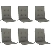VidaXL Niedriglehner-Auflagen 6 Stk. Dunkelgrau 100x50x4 cm Stoff