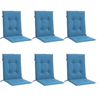VidaXL Niedriglehner-Auflagen 6 Stk. Melange Blau 100x50x4 cm Stoff