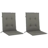 VidaXL Niedriglehner-Auflagen 2 Stk. Dunkelgrau 100x50x4 cm Stoff