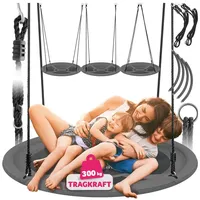 Tectake Nestschaukel, 300 kg Belastbarkeit, gepolsterter Rand, Textilene-Bespannung