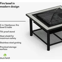 Blumfeldt Merano Avanzato Feuerschale - 3-in-1 Feuerschale Mit Grillrost