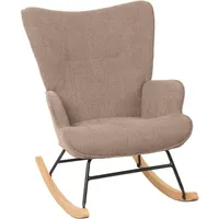 Mendler Schaukelstuhl HWC-N14, Schwingstuhl Relaxsessel Fernsehsessel, Massiv-Holz Metall Stoff/Textil