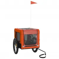 VidaXL Fahrradanhänger Hunde Orange und Schwarz Oxford-Gewebe & Eisen