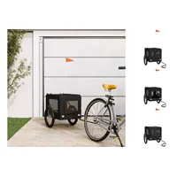 VidaXL Fahrradanhänger Hunde Schwarz Oxford-Gewebe & Eisen