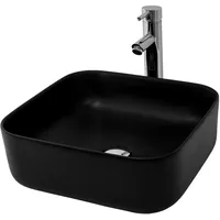 ML-Design Waschbecken aus Keramik in Schwarz Matt, 39,5x39,5x14 cm,