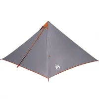 VidaXL Tipi-Familienzelt 7 Personen Grau und Orange Wasserdicht