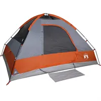 VidaXL Kuppel-Campingzelt 2 Personen Grau und Orange Wasserdicht