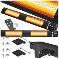 Tectake Infrarotheizstrahler Solaria Horizon 3000W, Aluminiumgehäuse - schwarz