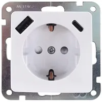 Unitec Steckdose mit USB A & C Monaco ultraweiß