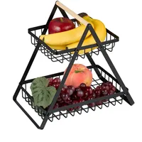 Relaxdays Obstkorb Etagere 2-stöckig, Obstschale für die Küche, moderner