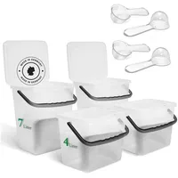 Novaliv Sparset 2x Waschmittelbox mit Deckel 4 Liter +