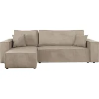 Mirjan24 Ecksofa Beige, Textil, 5-Sitzer, L-Form,L-Form, 244x145 cm, Wohnzimmer,