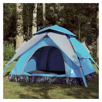 VidaXL Kuppel Campingzelt 4 Personen Blau