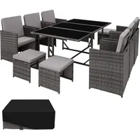 Tectake tectake® Rattan Sitzgruppe, für 6 bis 10 Personen,