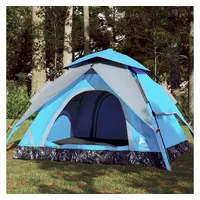 VidaXL Kuppel-Campingzelt 3 Personen Blau Quick Release