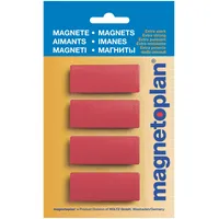 Magnetoplan Blisterpack Haltemagnete Block 2 rot,