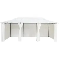 VidaXL Pavillon mit Vorhängen 600x298x270 cm Weiß 180g/m2
