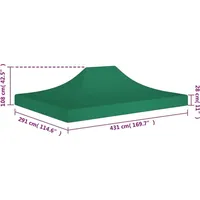 VidaXL Partyzelt-Dach 4,5x3 m Grün 270 g/m2