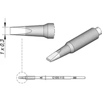 Jbc Lötspitze Serie C105, Meisselform, C105113/1,0 x 0,3 mm,