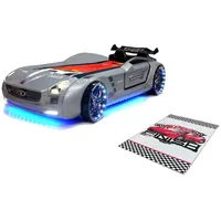 Aileenstore Autobett Kinderbett "Rio Roadster" LED Sound Sportsitze Lattenrost